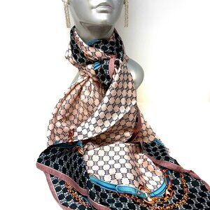 NEW🎁😍"Feel of Silk Lux Scarf Pink & Turquoise